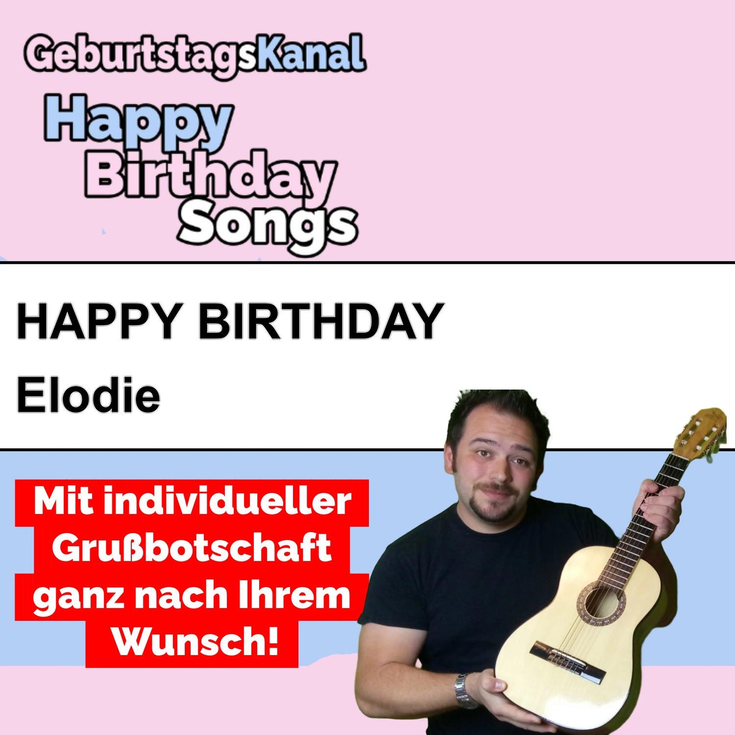 Produktbild Happy Birthday to you Elodie mit Wunschgrußbotschaft
