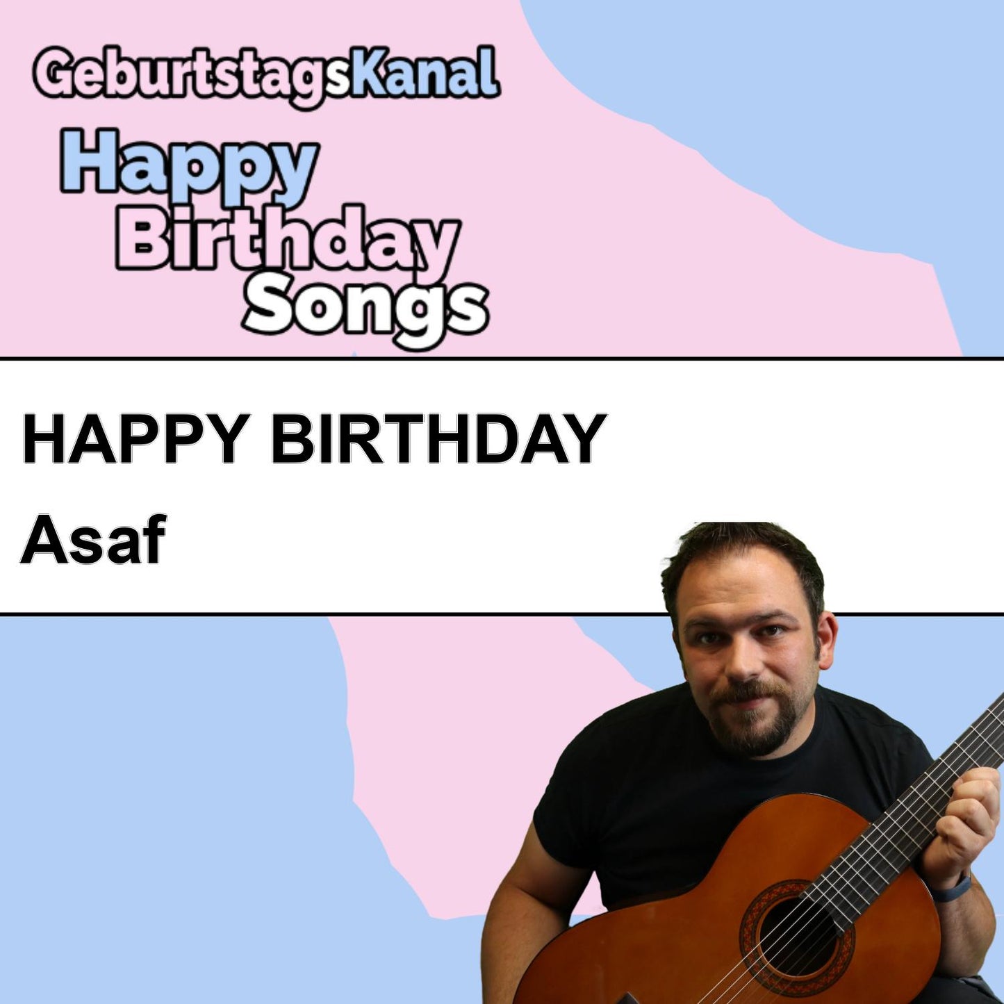 Produktbild Happy Birthday to you Asaf mit Wunschgrußbotschaft