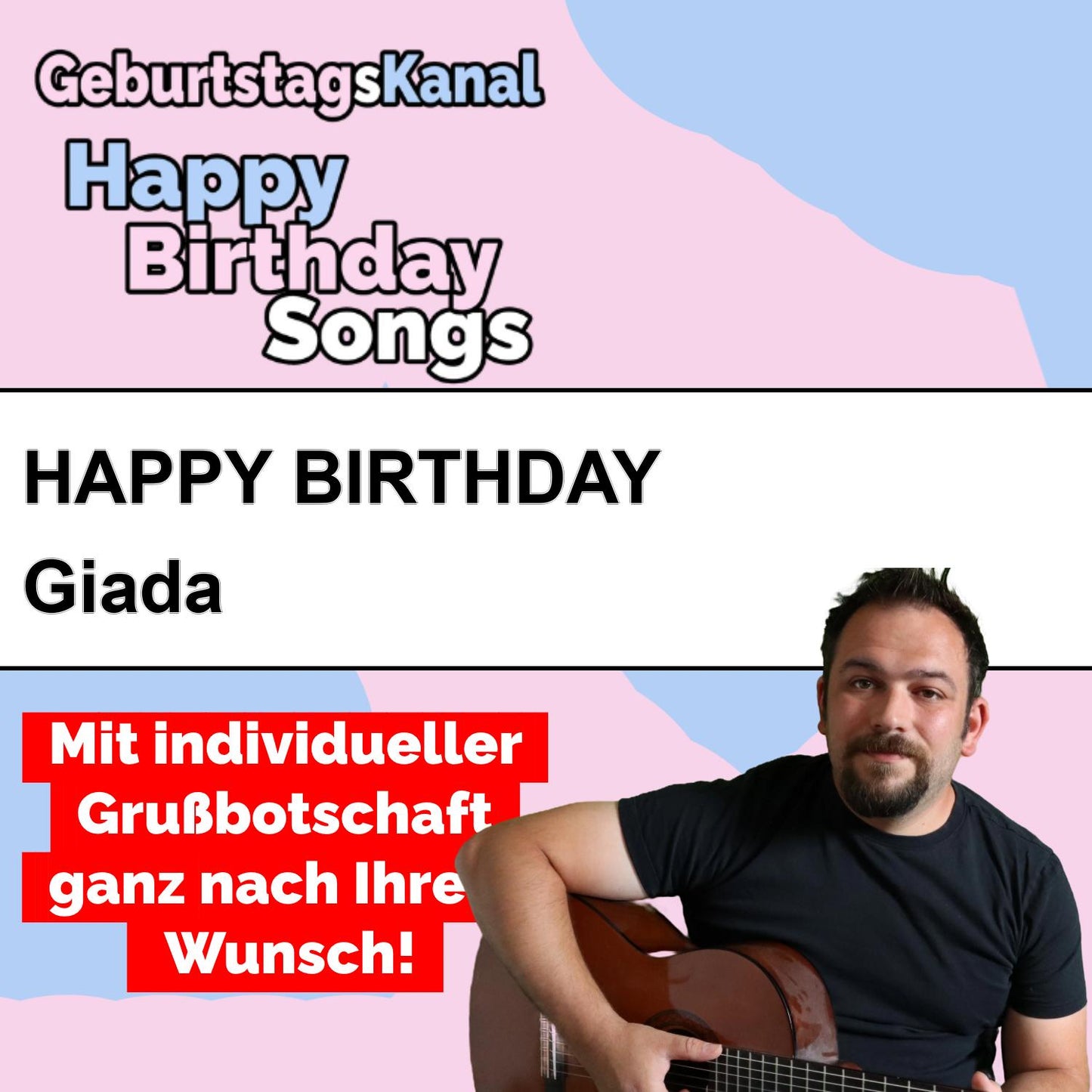 Produktbild Happy Birthday to you Giada mit Wunschgrußbotschaft