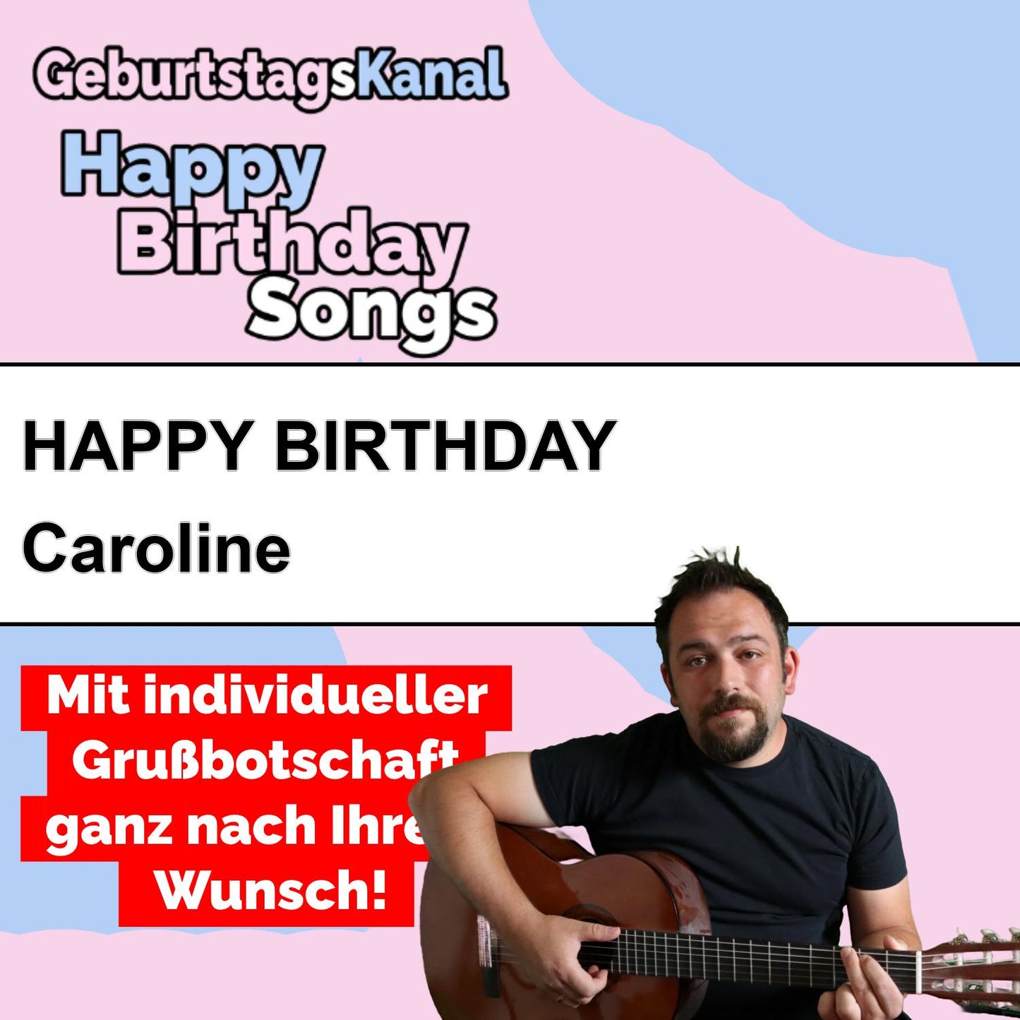 Produktbild Happy Birthday to you Caroline mit Wunschgrußbotschaft