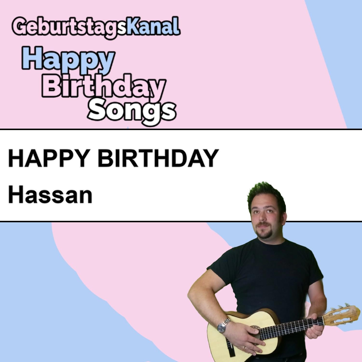 Produktbild Happy Birthday to you Hassan mit Wunschgrußbotschaft