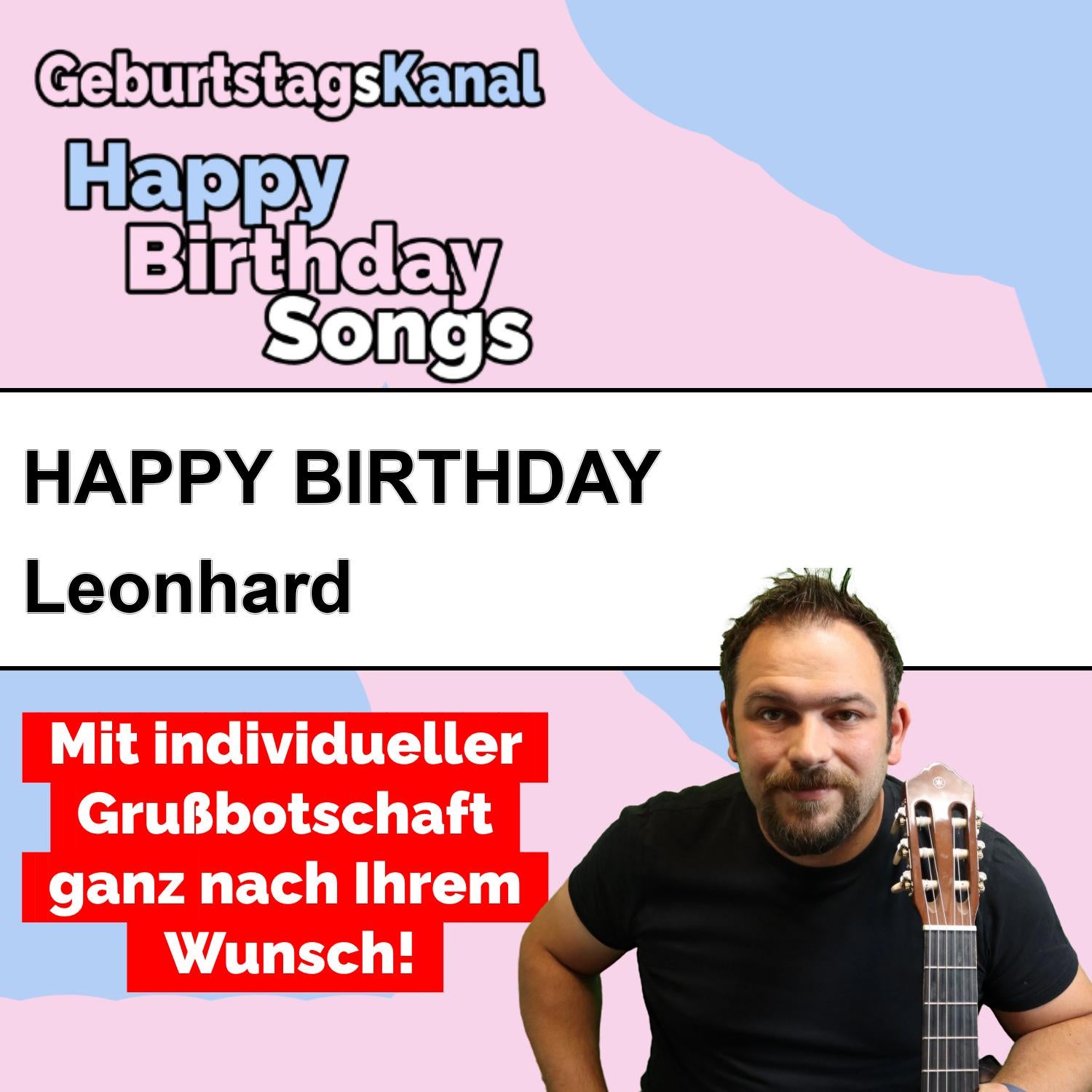 Produktbild Happy Birthday to you Leonhard mit Wunschgrußbotschaft