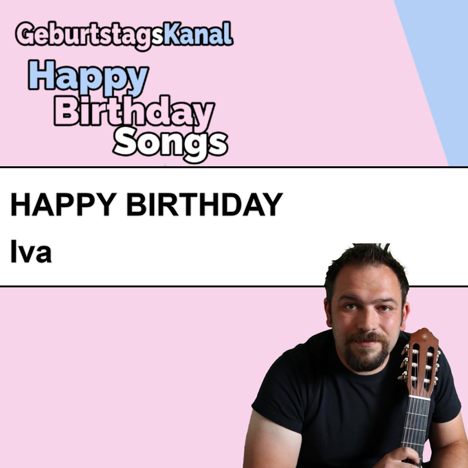 Produktbild Happy Birthday to you Iva mit Wunschgrußbotschaft