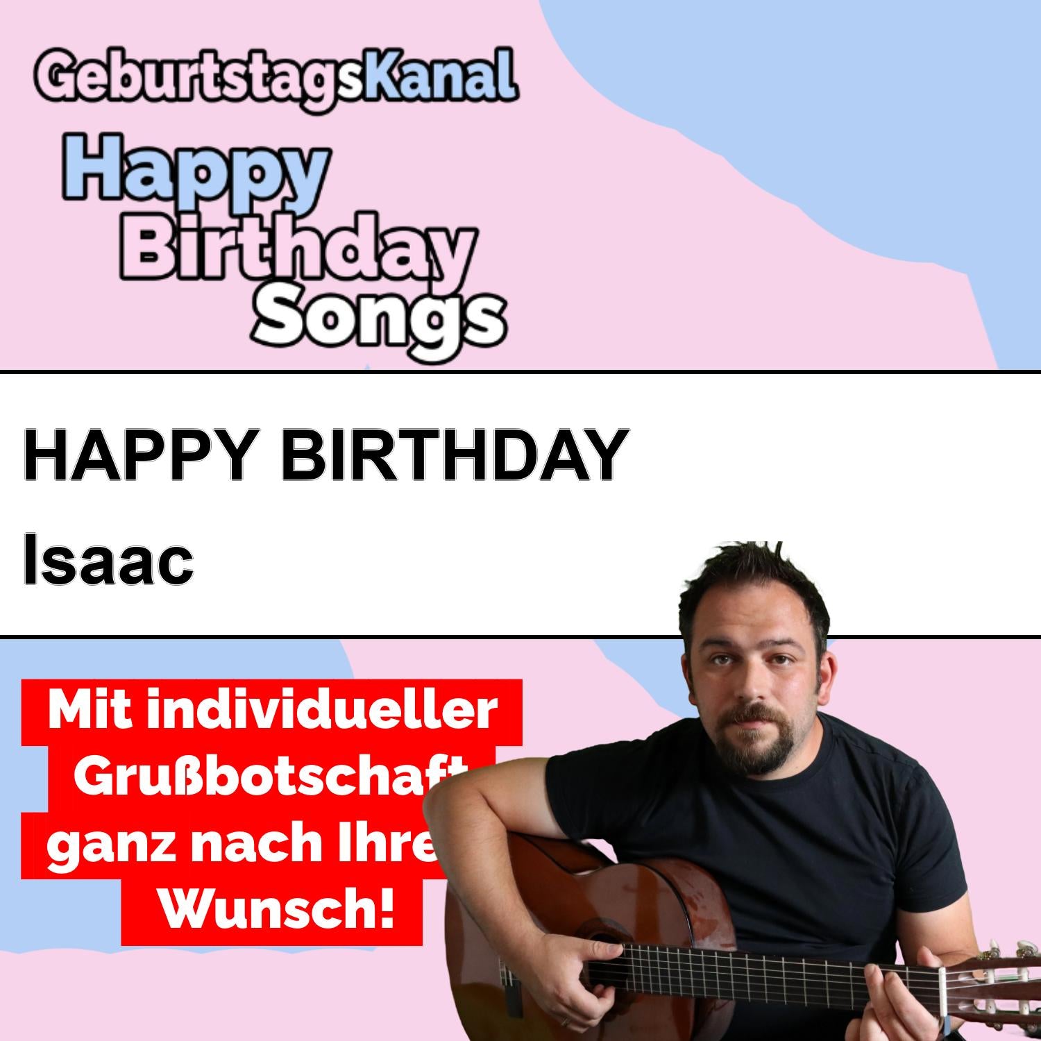 Produktbild Happy Birthday to you Isaac mit Wunschgrußbotschaft