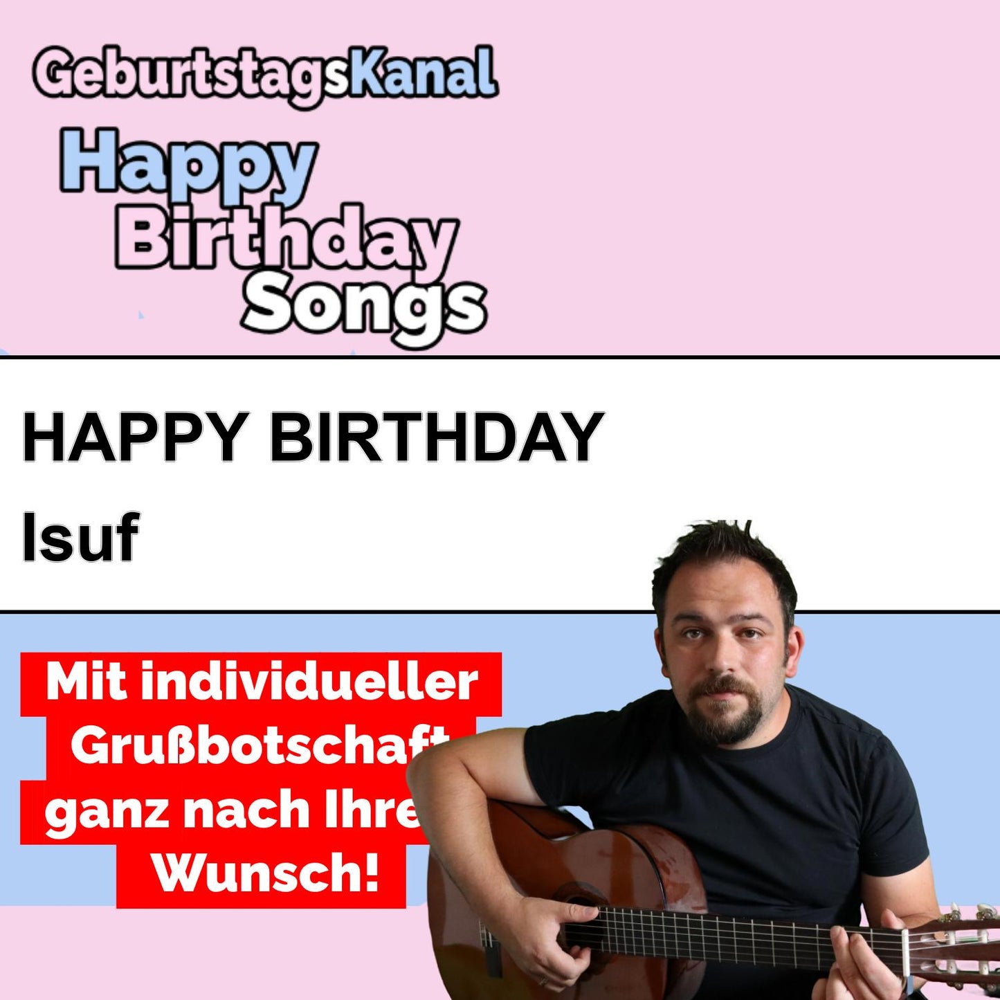 Produktbild Happy Birthday to you Isuf mit Wunschgrußbotschaft