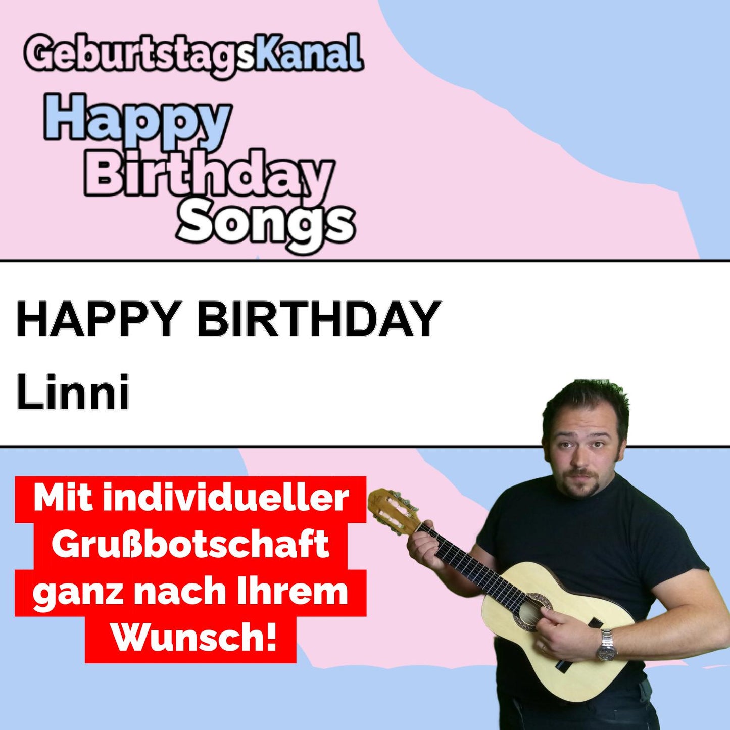 Produktbild Happy Birthday to you Linni mit Wunschgrußbotschaft