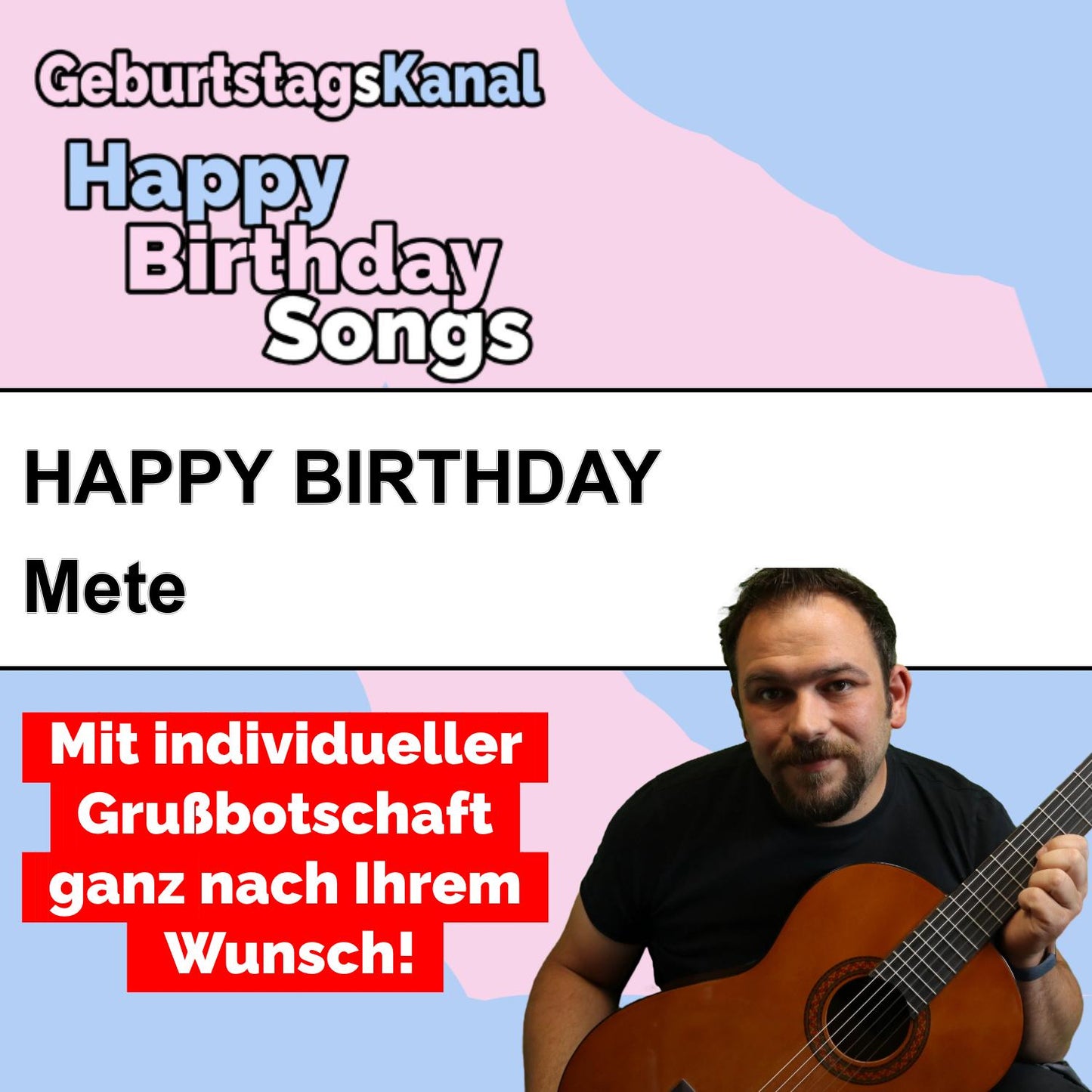 Produktbild Happy Birthday to you Mete mit Wunschgrußbotschaft