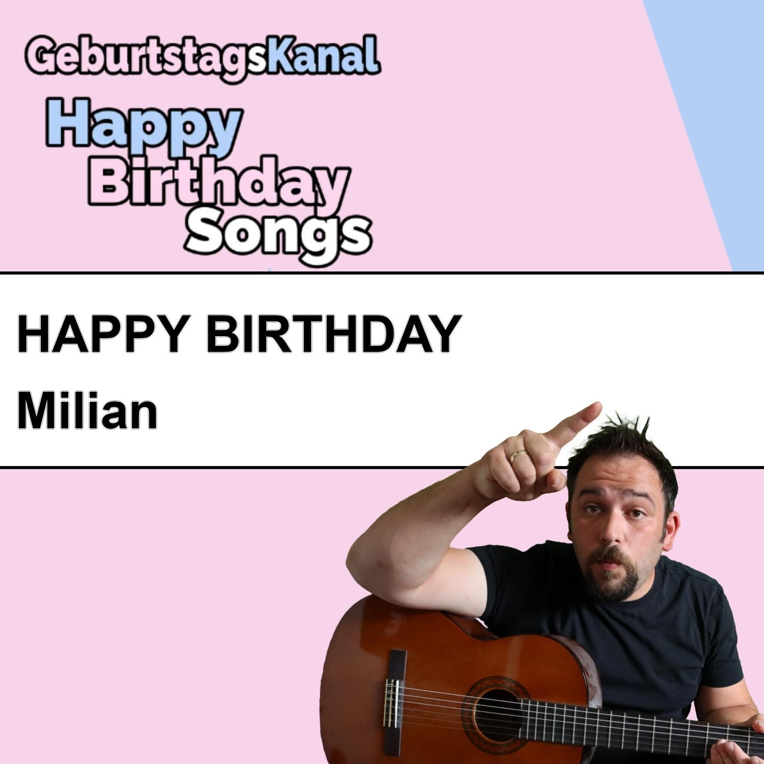 Produktbild Happy Birthday to you Milian mit Wunschgrußbotschaft