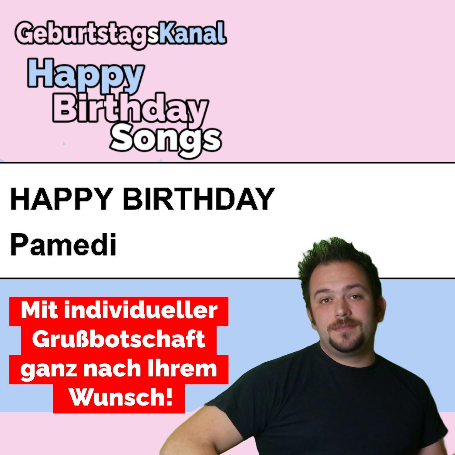 Produktbild Happy Birthday to you Pamedi mit Wunschgrußbotschaft