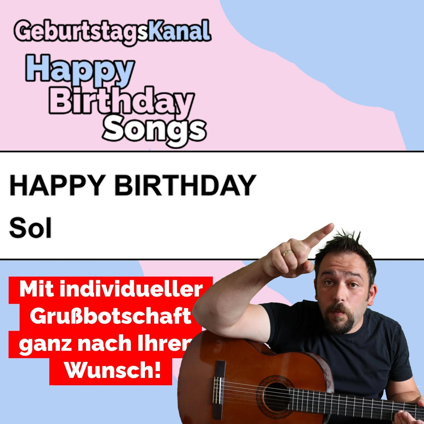 Produktbild Happy Birthday to you Sol mit Wunschgrußbotschaft