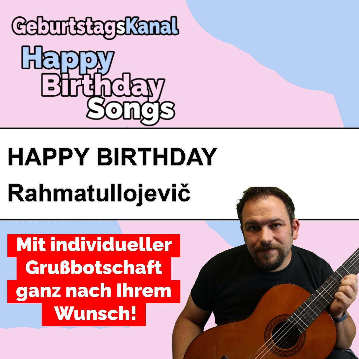 Produktbild Happy Birthday to you Rahmatullojevič mit Wunschgrußbotschaft