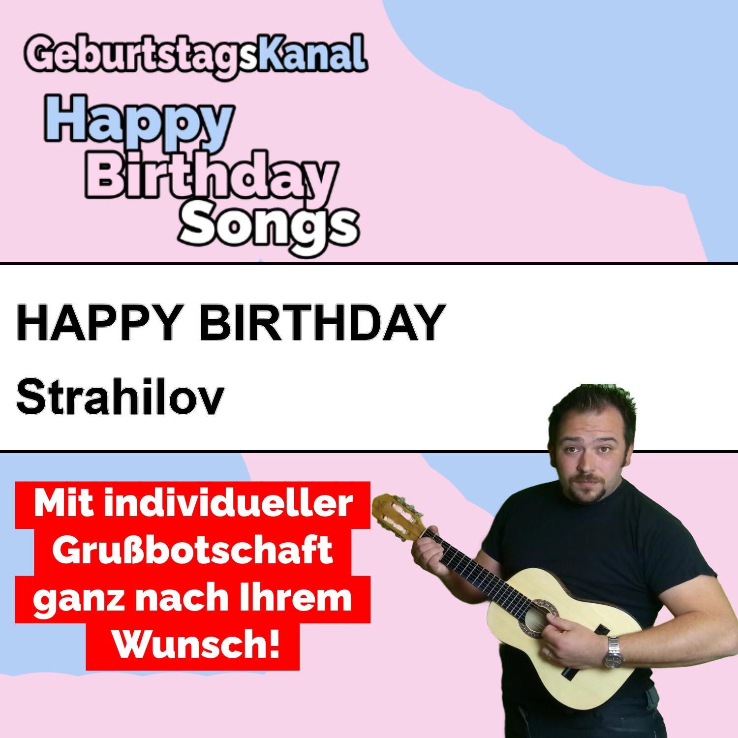 Produktbild Happy Birthday to you Strahilov mit Wunschgrußbotschaft