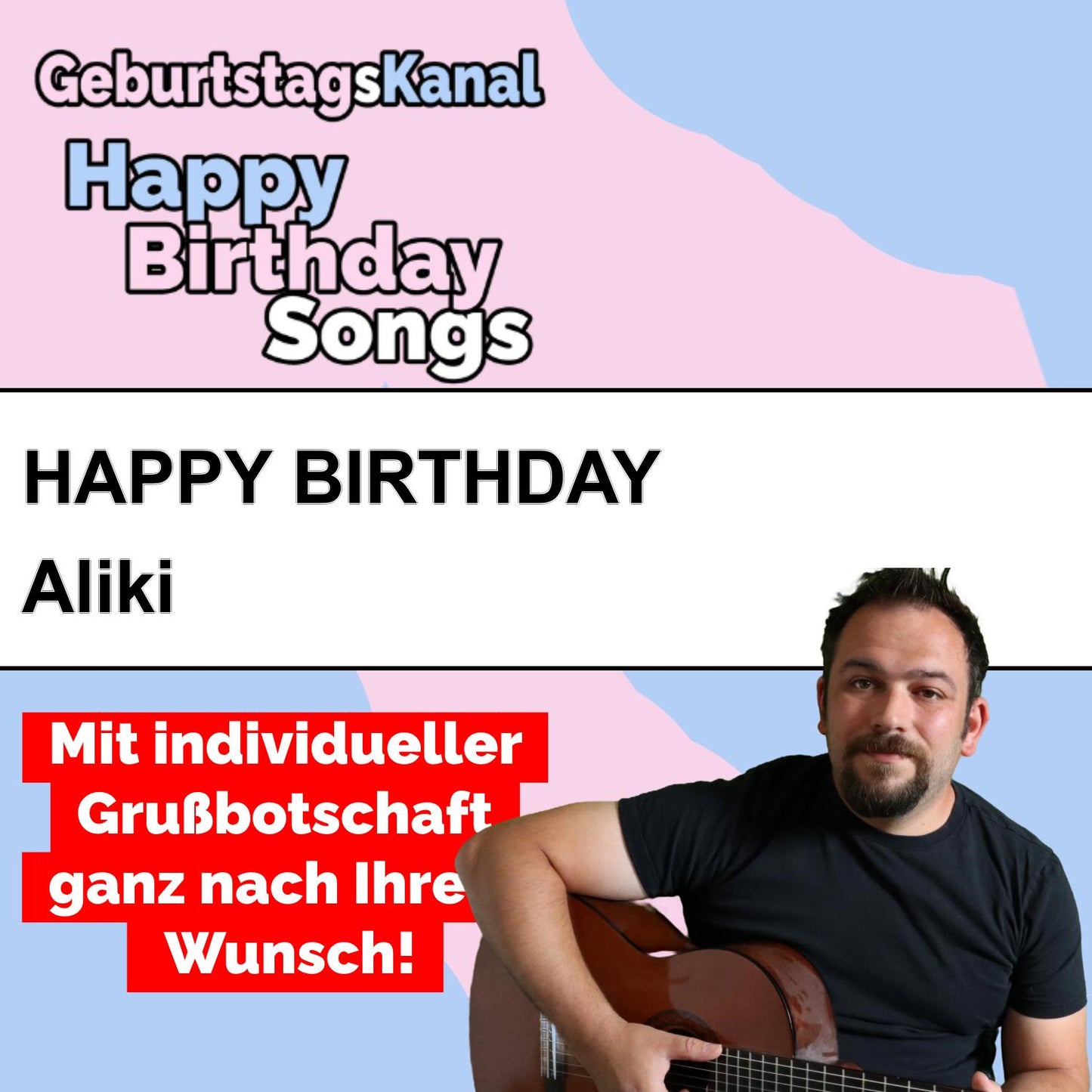 Produktbild Happy Birthday to you Aliki mit Wunschgrußbotschaft