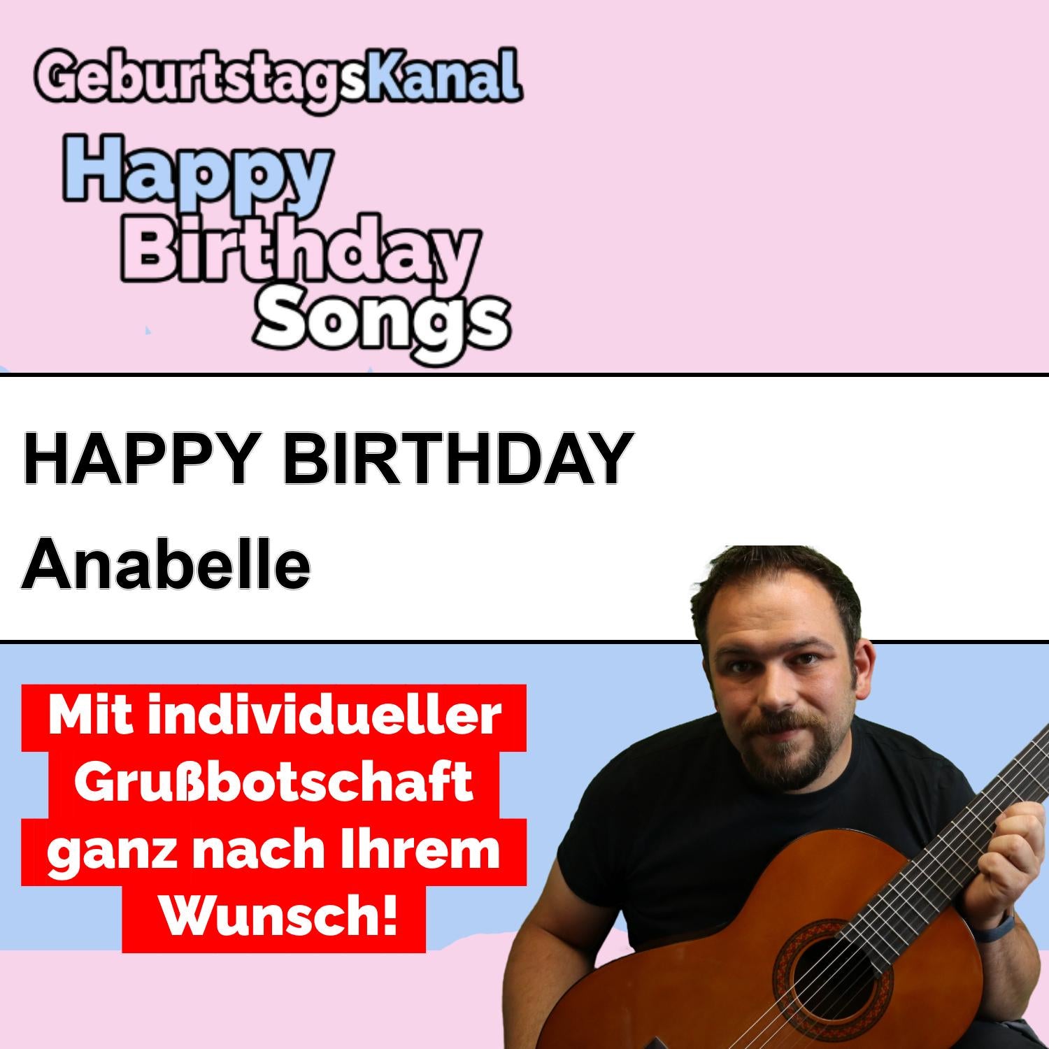 Produktbild Happy Birthday to you Anabelle mit Wunschgrußbotschaft