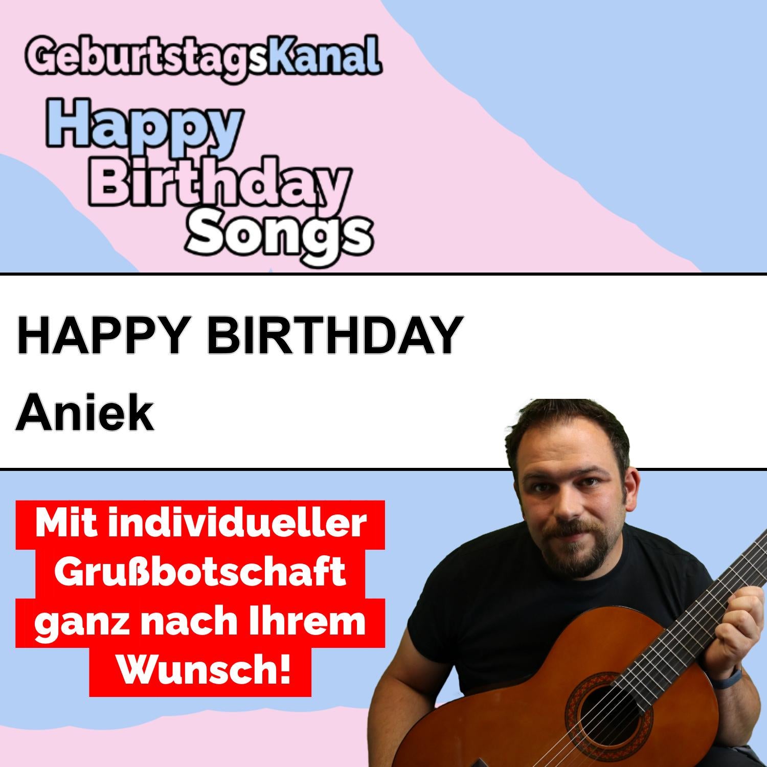 Produktbild Happy Birthday to you Aniek mit Wunschgrußbotschaft