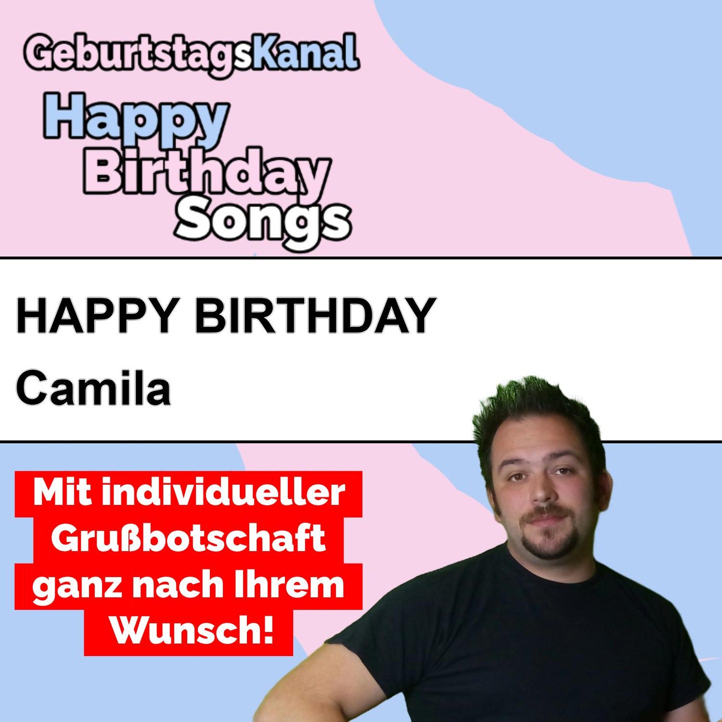 Produktbild Happy Birthday to you Camila mit Wunschgrußbotschaft