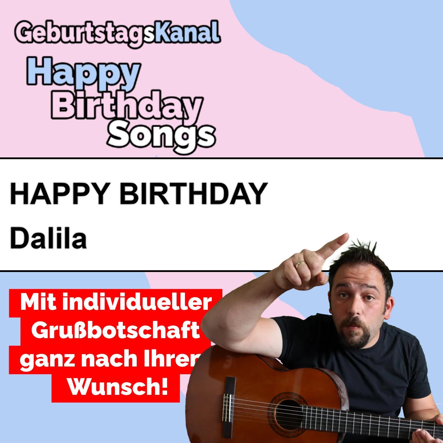 Produktbild Happy Birthday to you Dalila mit Wunschgrußbotschaft