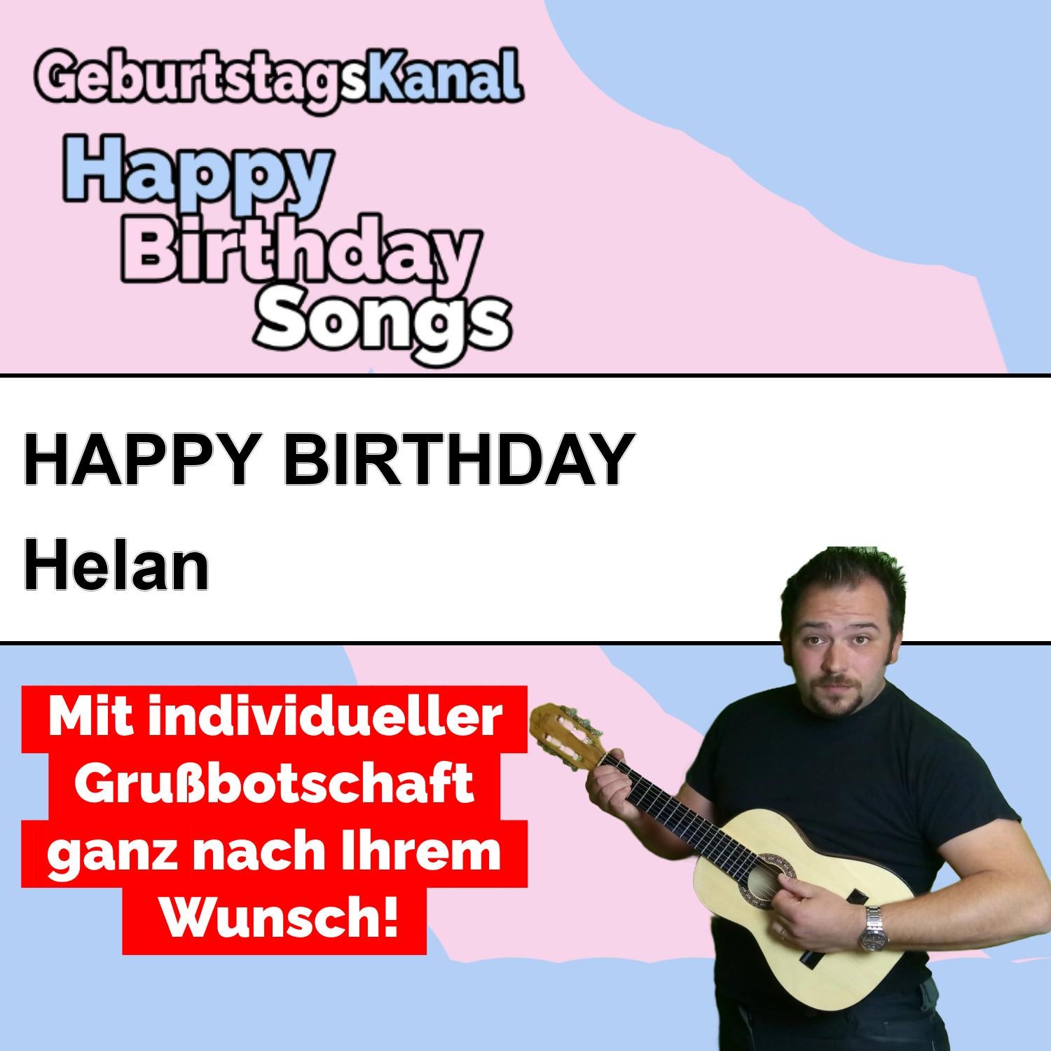 Produktbild Happy Birthday to you Helan mit Wunschgrußbotschaft
