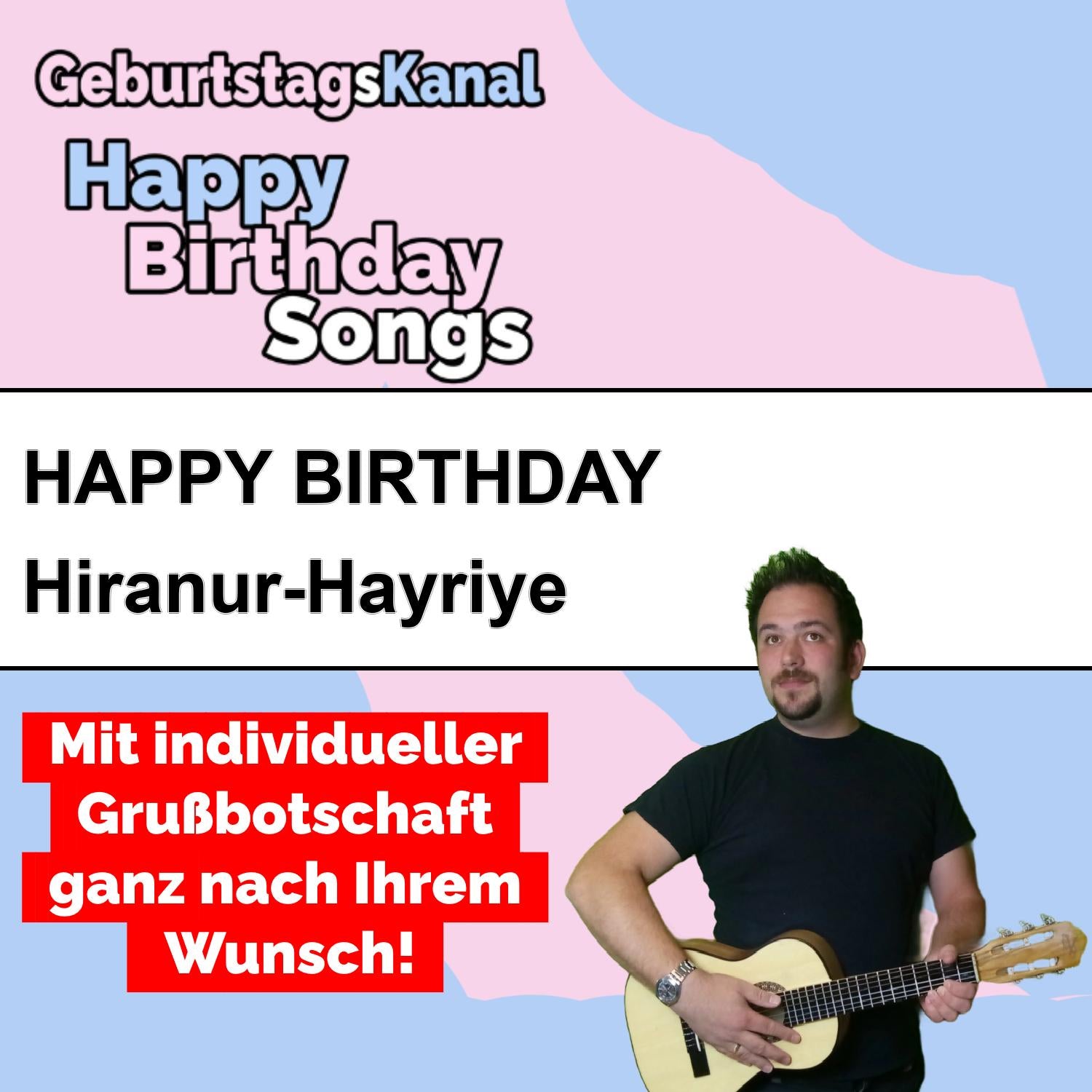 Produktbild Happy Birthday to you Hiranur-Hayriye mit Wunschgrußbotschaft
