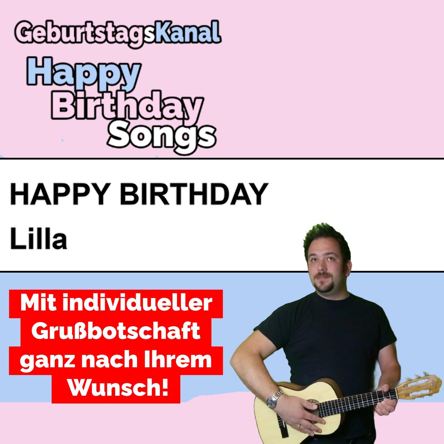 Produktbild Happy Birthday to you Lilla mit Wunschgrußbotschaft