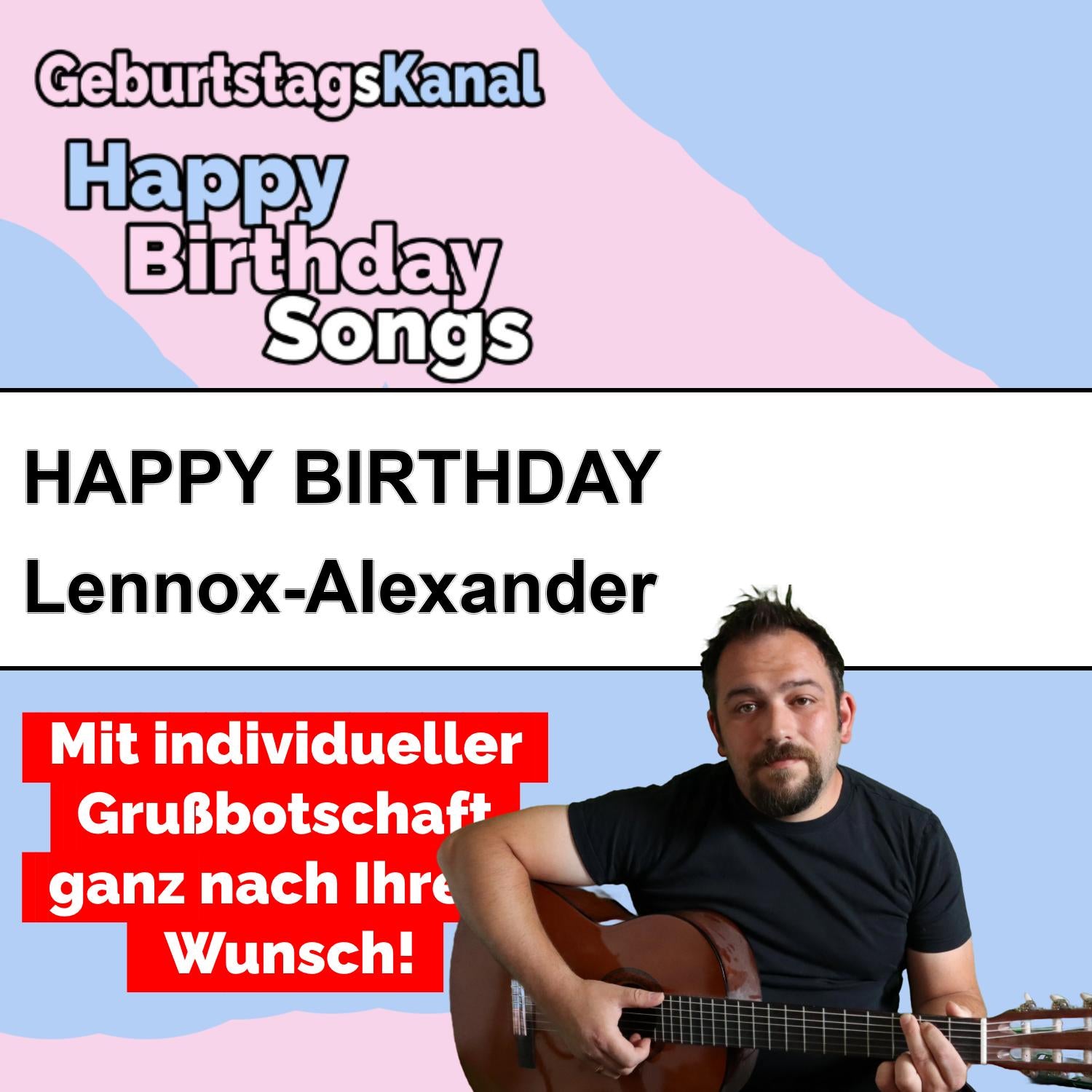 Produktbild Happy Birthday to you Lennox-Alexander mit Wunschgrußbotschaft