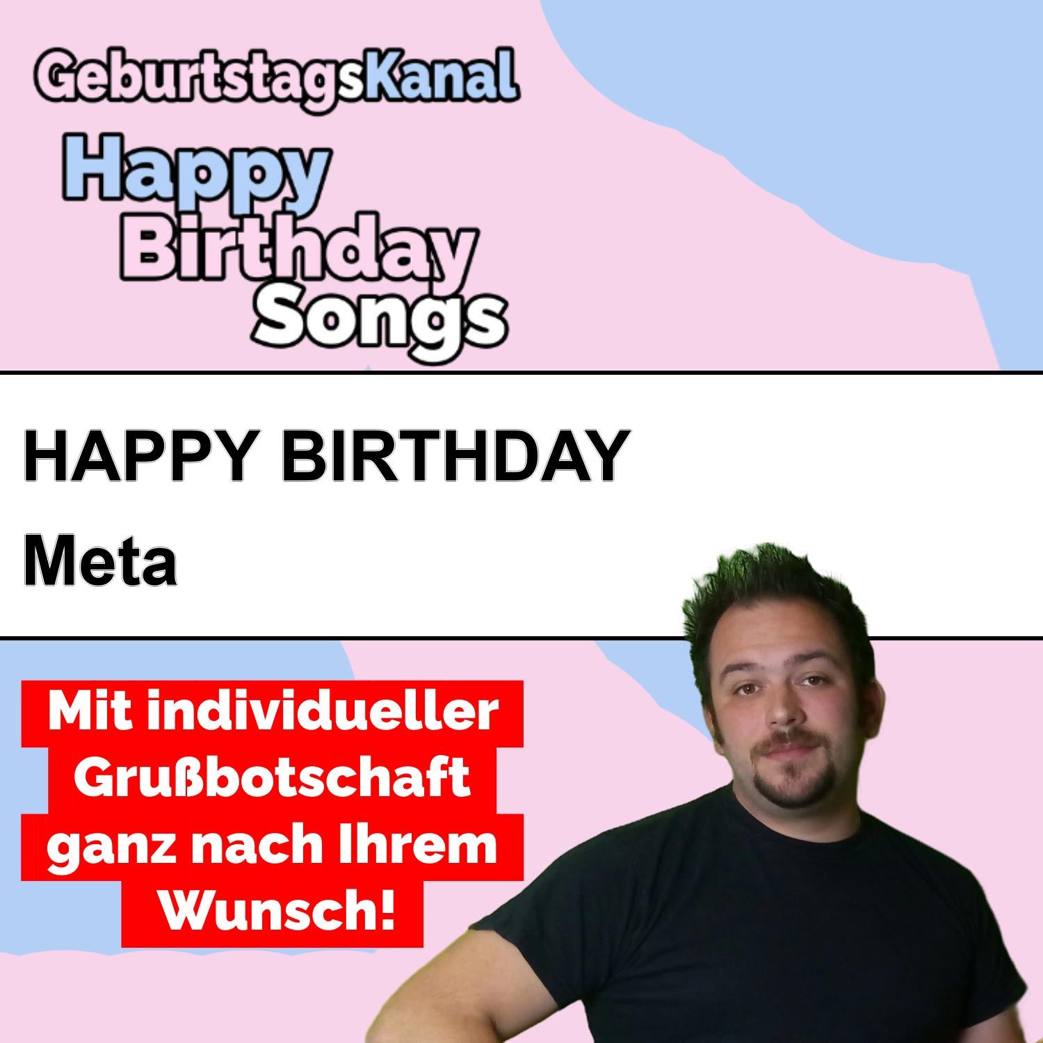 Produktbild Happy Birthday to you Meta mit Wunschgrußbotschaft