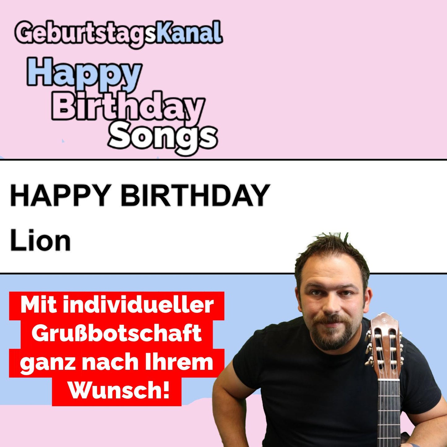 Produktbild Happy Birthday to you Lion mit Wunschgrußbotschaft