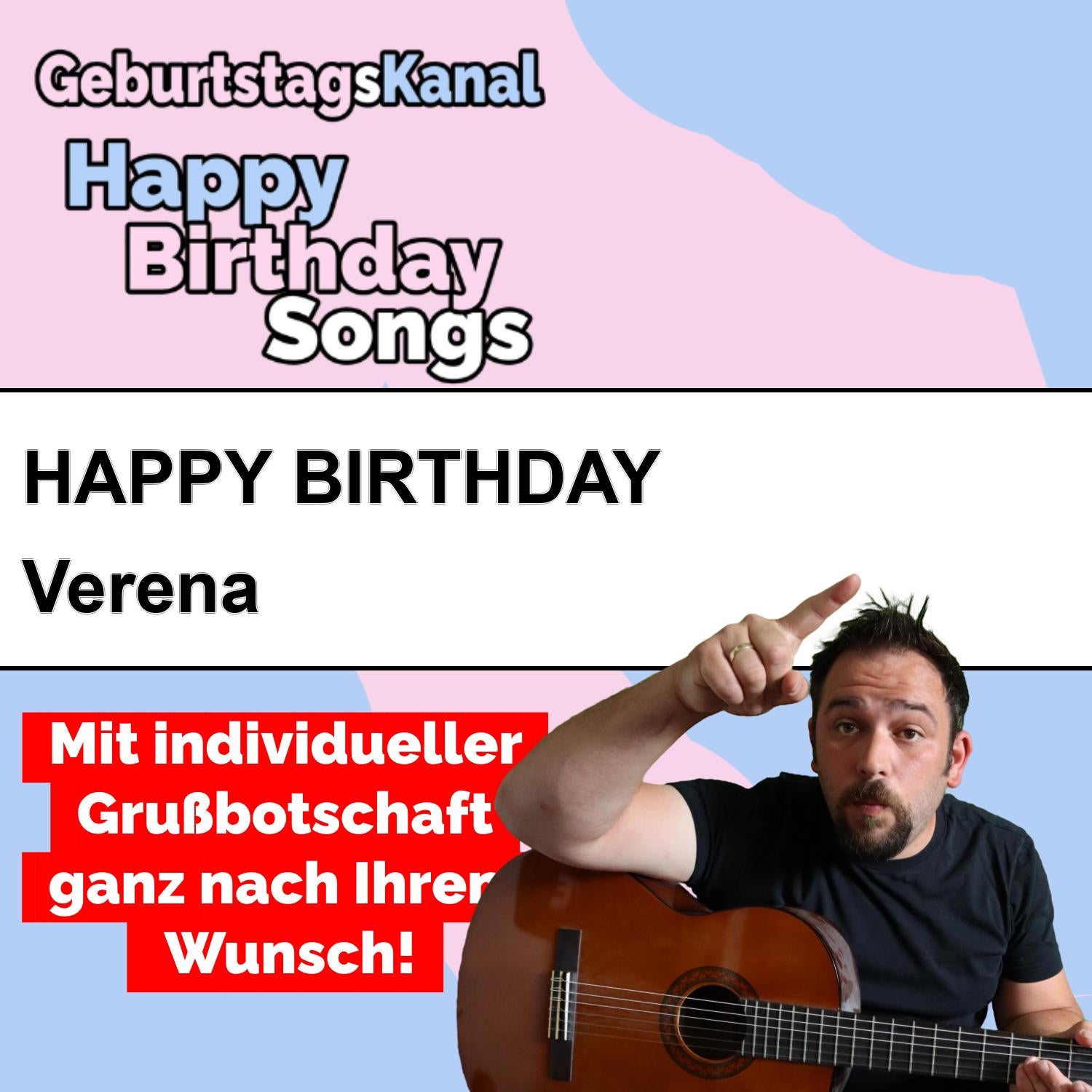 Produktbild Happy Birthday to you Verena mit Wunschgrußbotschaft