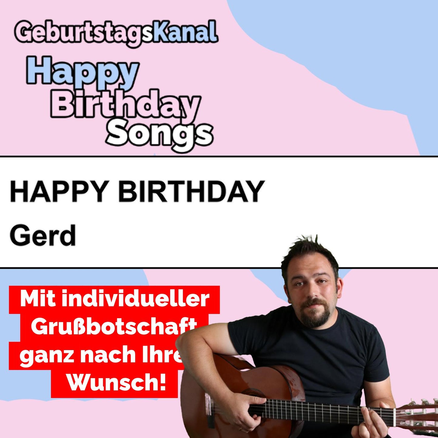 Produktbild Happy Birthday to you Gerd mit Wunschgrußbotschaft